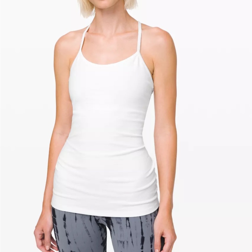 EUC Lululemon Power Y Tank Top Luon White